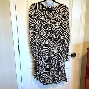 Zebra Stripe LS Dress by Scoop Sz 2X